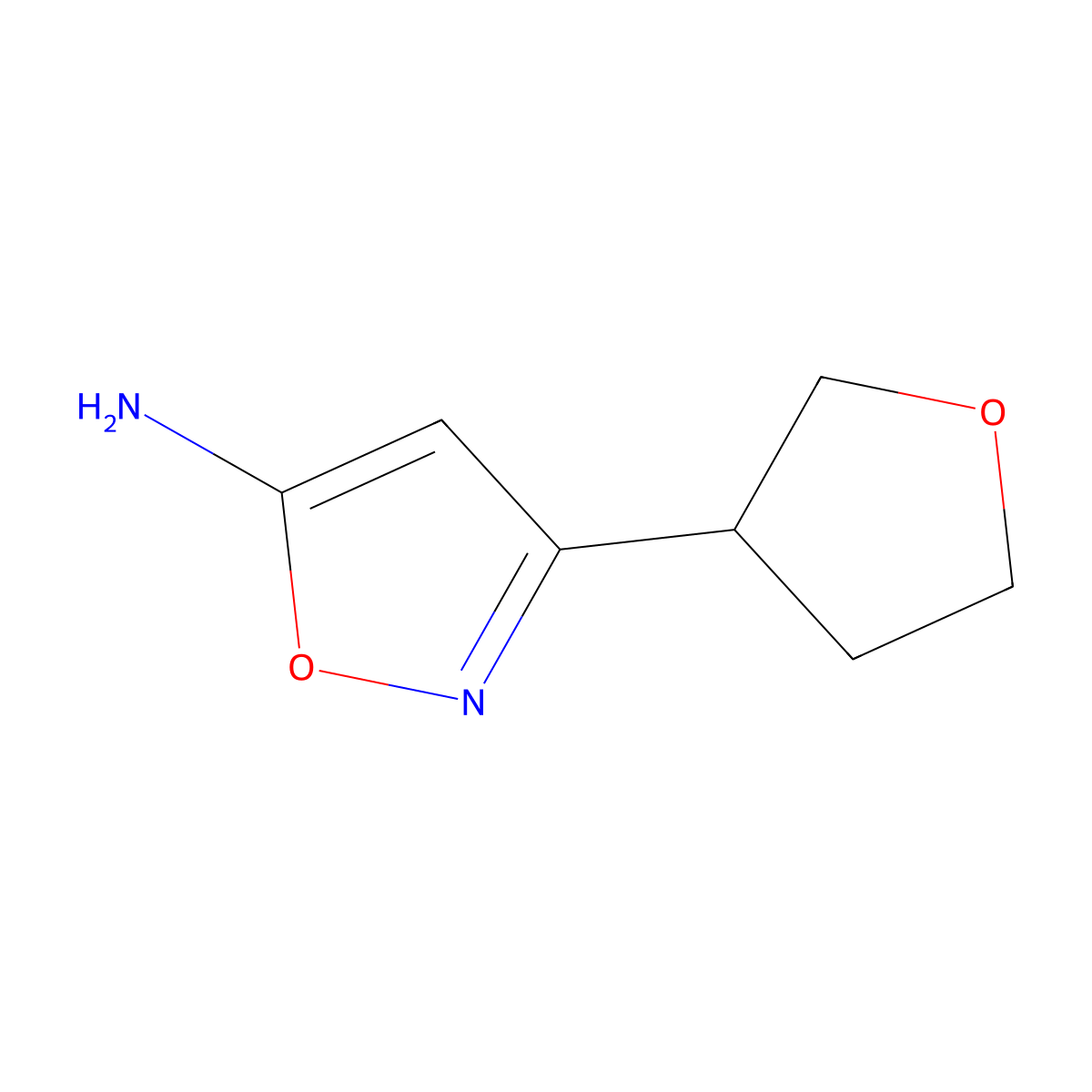 3-(Tetrahydro-3-furanyl)-5-isoxazolamine molecular structure, CAS 1218915-66-2