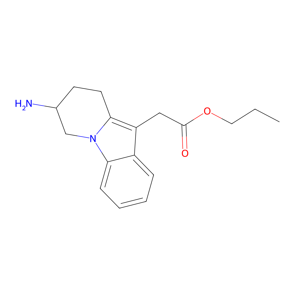 (R)-propyl 2-(7-amino-6,7,8,9-tetrahydropyrido[1,2-a]indol-10-yl)acetate molecular structure, CAS 1218918-73-0