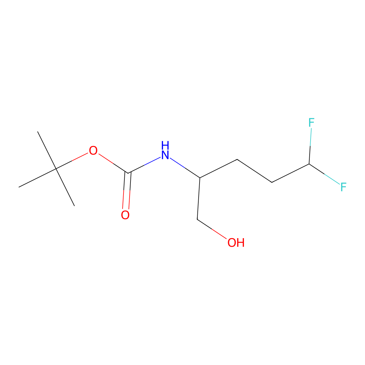 tert-butyl N-[(2S)-5,5-difluoro-1-hydroxypentan-2-yl]carbamate molecular structure, CAS 1218921-56-2