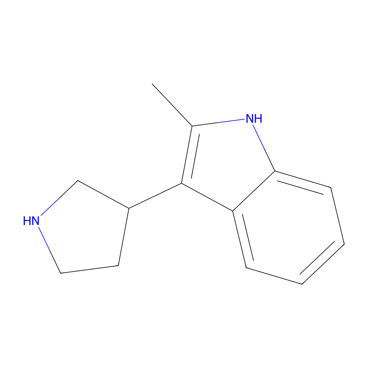 2-methyl-3-pyrrolidin-3-yl-1H-indole molecular structure, CAS 1218928-83-6