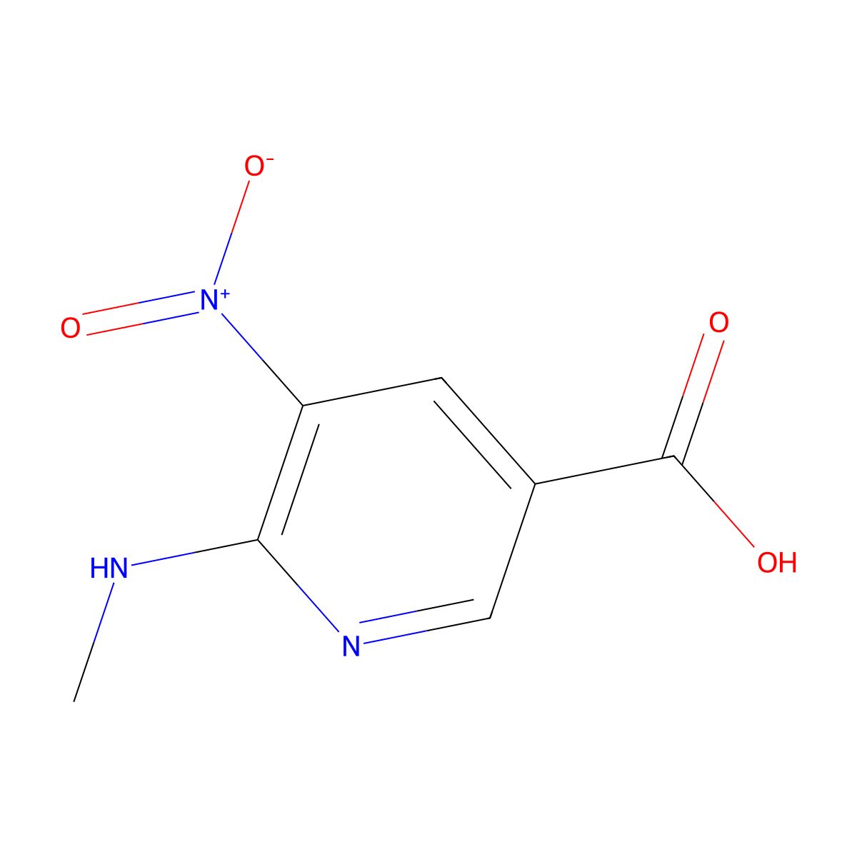 6-(Methylamino)-5-nitropyridine-3-carboxylic acid molecular structure, CAS 1218943-22-6