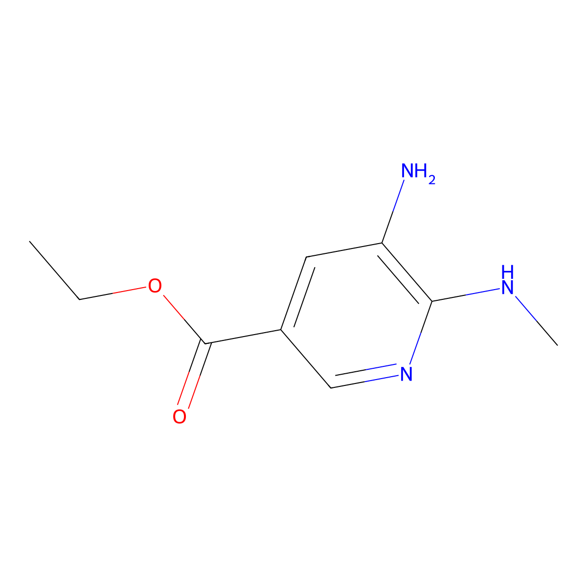5-Amino-6-methylamino-nicotinic acid ethyl ester molecular structure, CAS 1218943-27-1