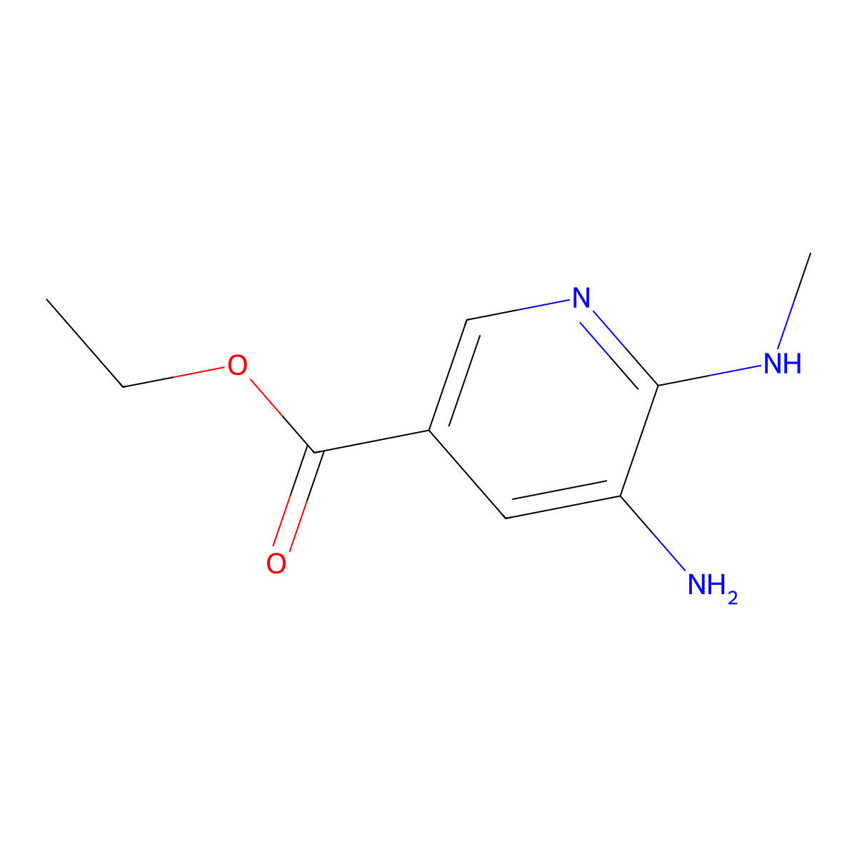 5-Amino-6-methylamino-nicotinic acid ethyl ester molecular structure, CAS 1218943-27-1