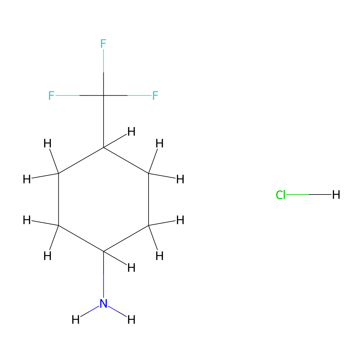 4-(Trifluoromethyl)cyclohexan-1-amine hydrochloride molecular structure, CAS 1218943-32-8