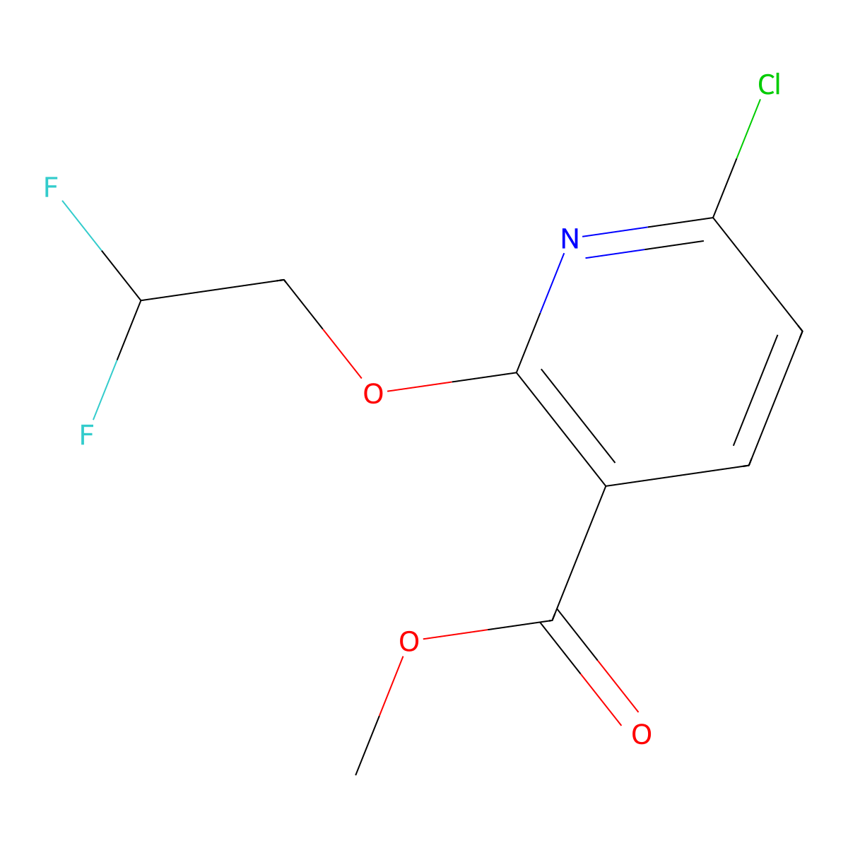 6-Chloro-2-(2,2-difluoro-ethoxy)-nicotinic acid methyl ester molecular structure, CAS 1218944-61-6