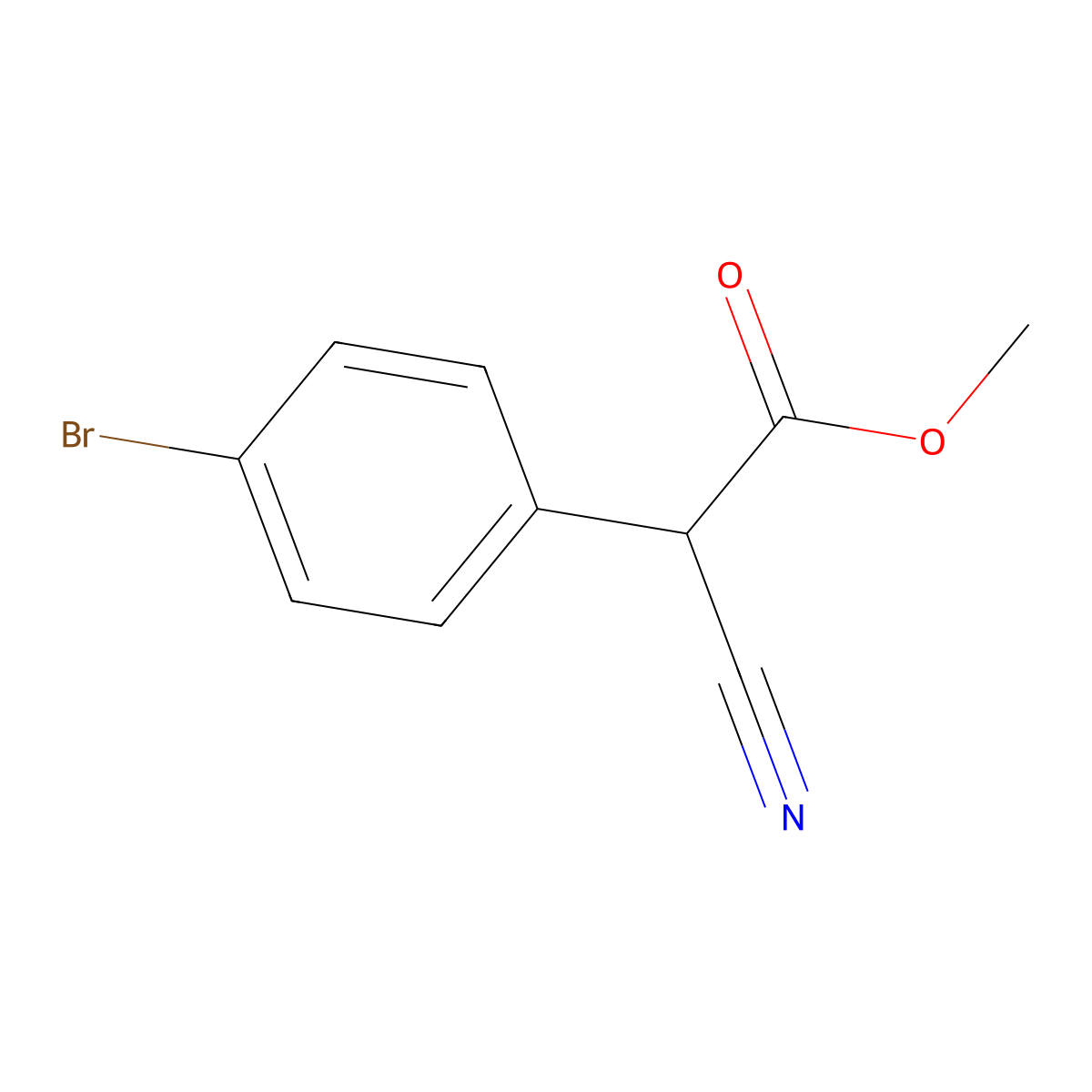 Methyl 2-(4-bromophenyl)-2-cyanoacetate molecular structure, CAS 1218950-96-9
