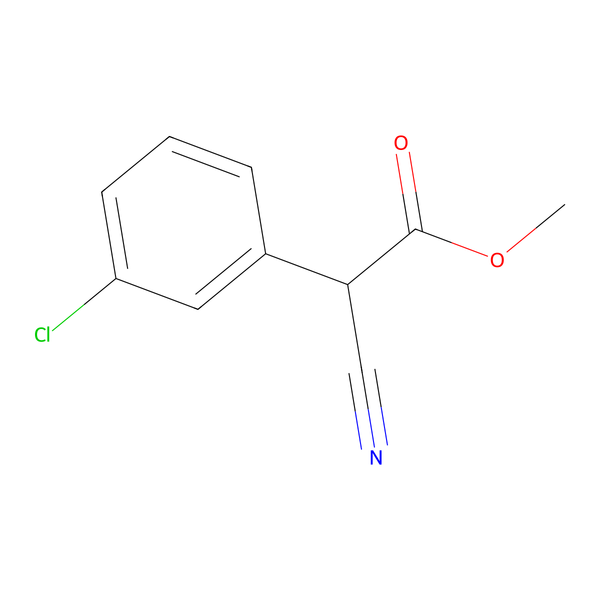 Methyl 2-(3-chlorophenyl)-2-cyanoacetate molecular structure, CAS 1218951-00-8