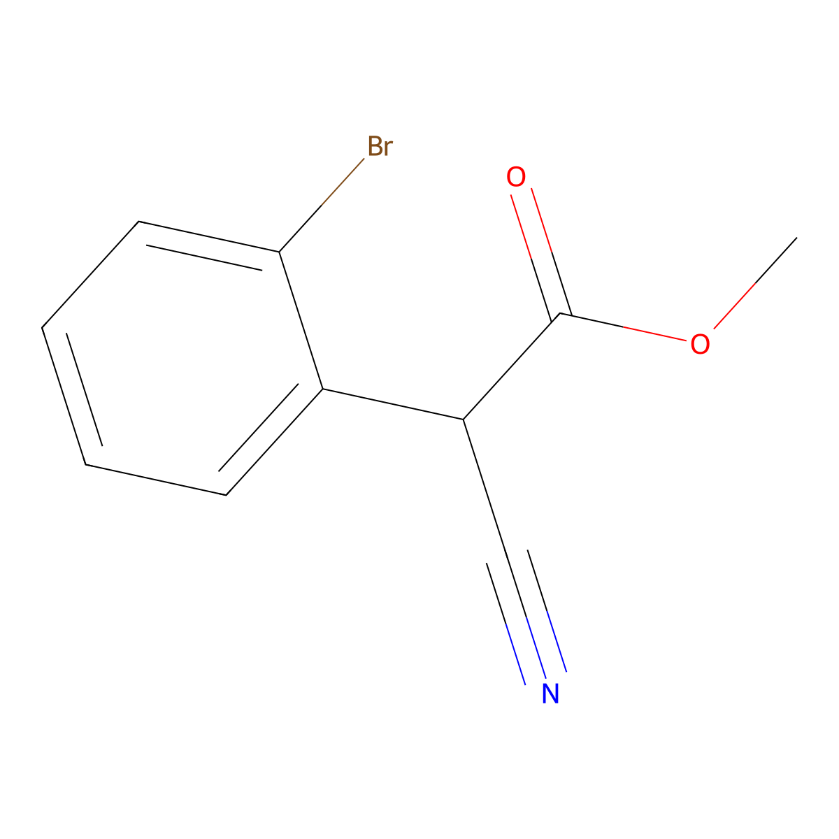 Methyl 2-(2-bromophenyl)-2-cyanoacetate molecular structure, CAS 1218951-02-0