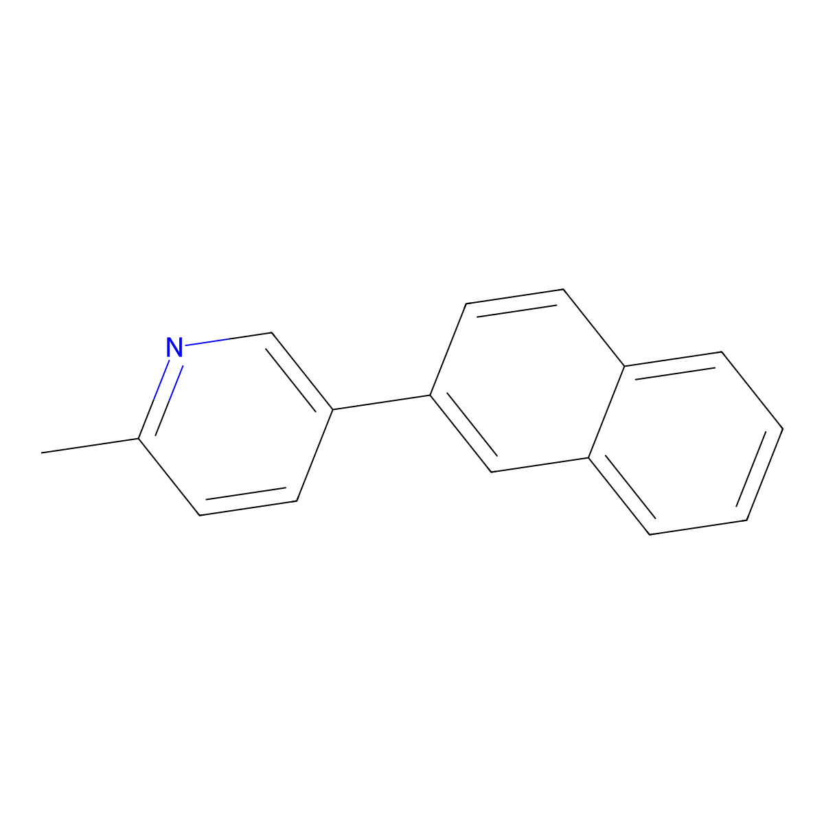 2-Methyl-5-(2-naphthalenyl)pyridine molecular structure, CAS 1218988-82-9