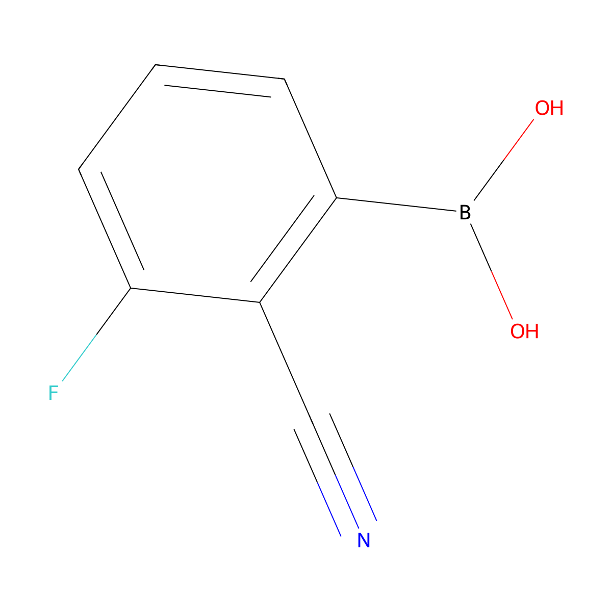 (2-Cyano-3-fluorophenyl)boronic acid molecular structure, CAS 1218993-03-3