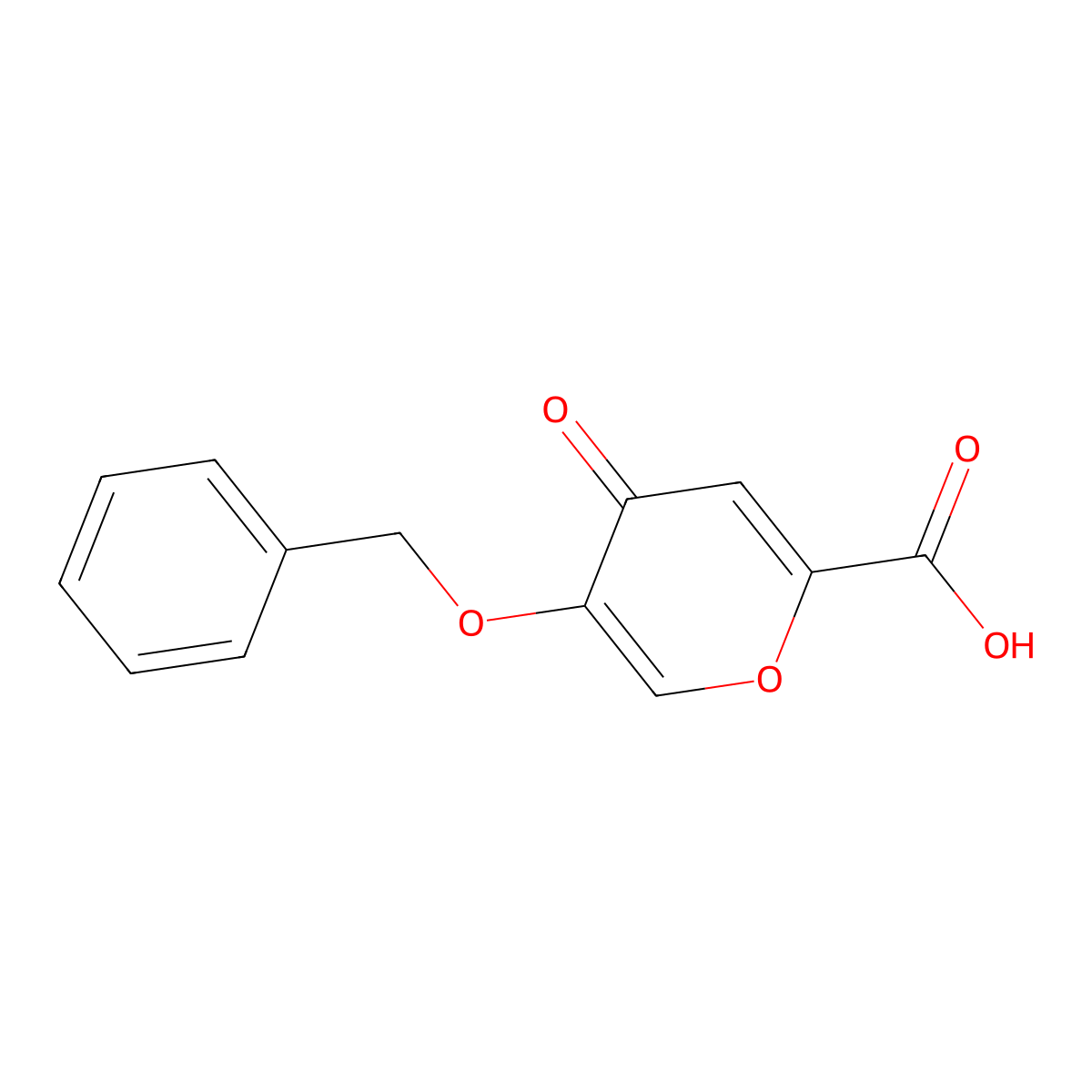 5-(benzyloxy)-4-oxo-4H-pyran-2-carboxylic acid molecular structure, CAS 1219-33-6