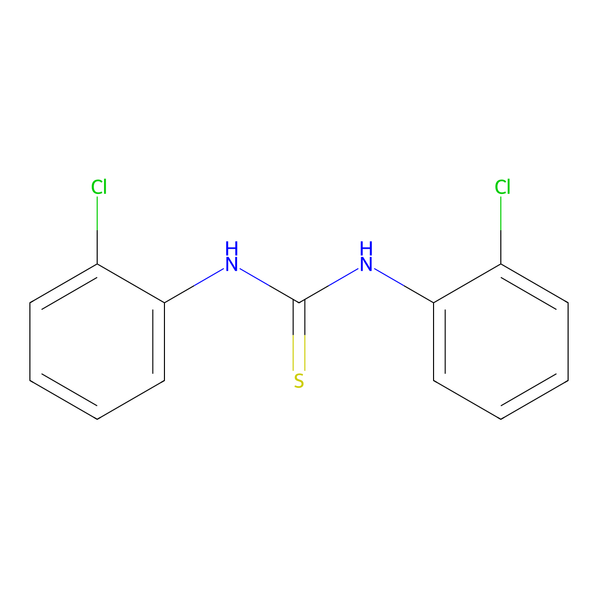 1,3-Bis(2-chlorophenyl)-2-thiourea molecular structure, CAS 1219-68-7