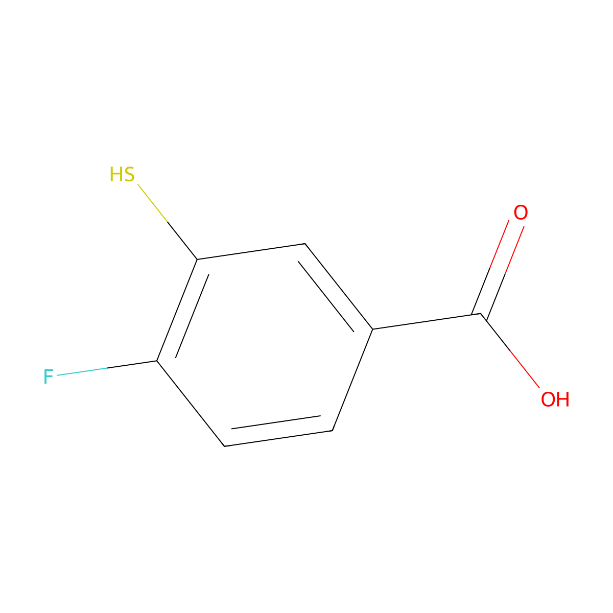 4-Fluoro-3-sulfanylbenzoic acid molecular structure, CAS 1219001-34-9