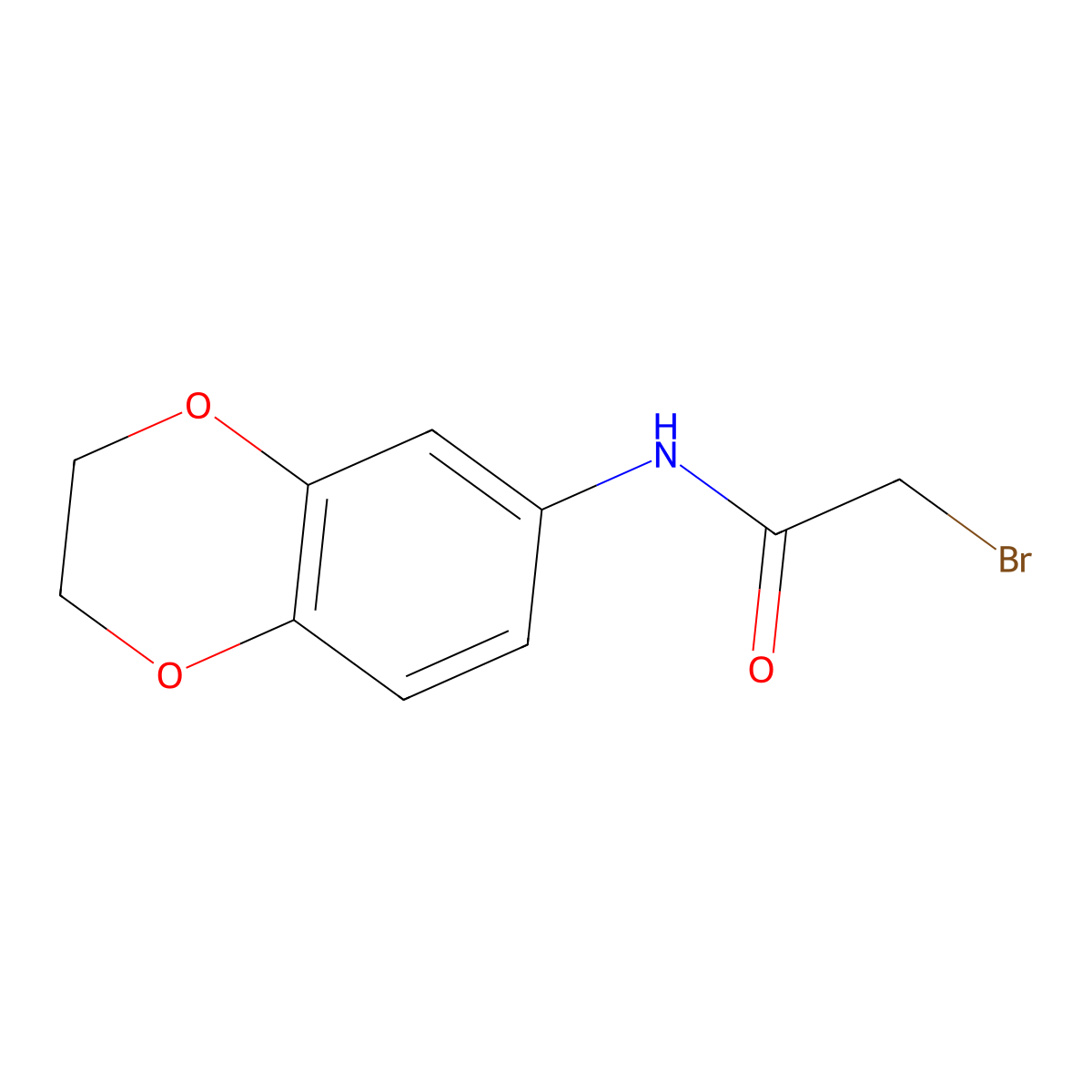 2-Bromo-N-(2,3-dihydrobenzo[b][1,4]dioxin-6-yl)acetamide molecular structure, CAS 1219012-44-8
