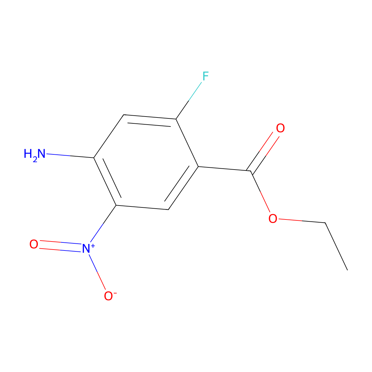 Ethyl 4-amino-2-fluoro-5-nitrobenzoate molecular structure, CAS 1219014-07-9