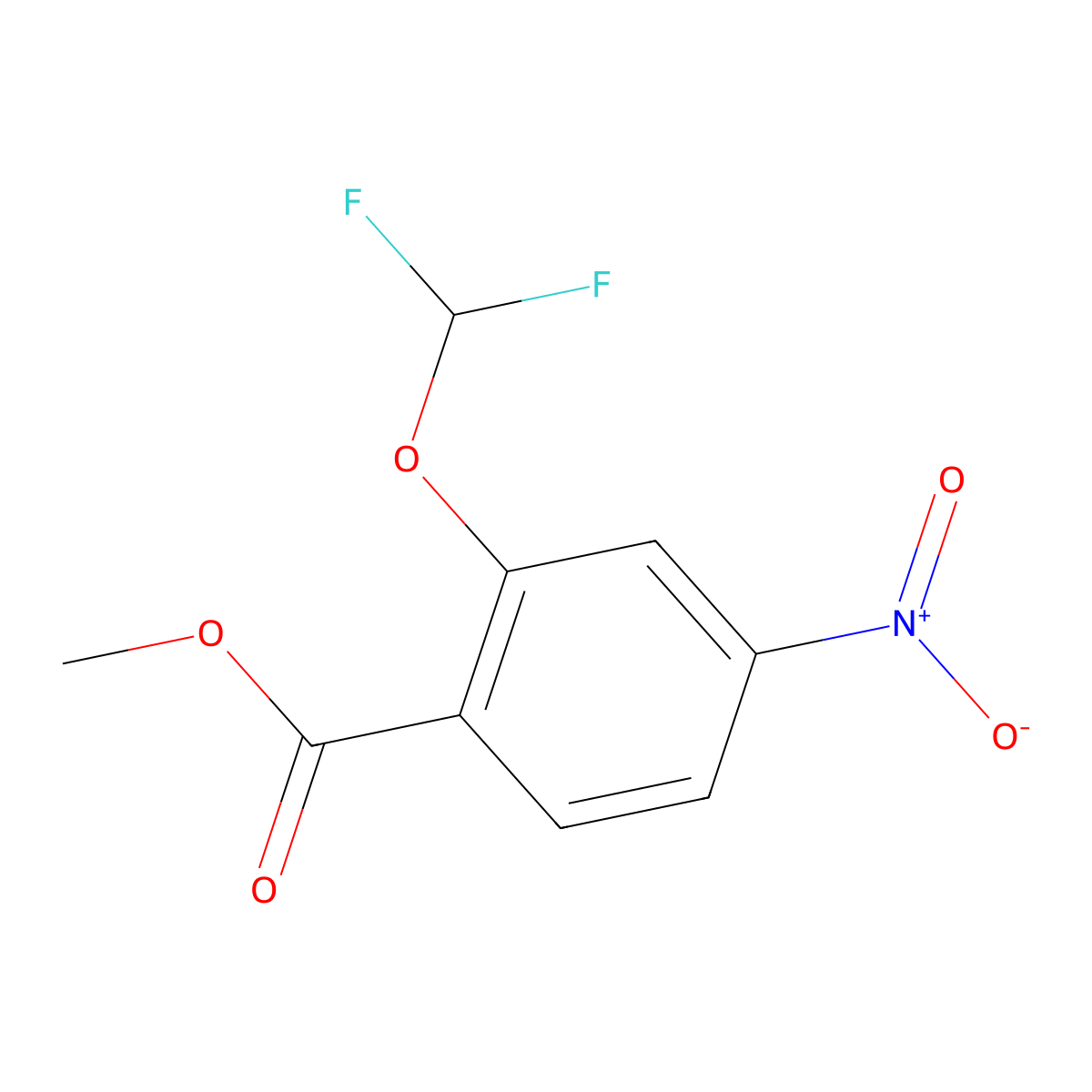 Methyl 2-(difluoromethoxy)-4-nitrobenzoate molecular structure, CAS 1219014-86-4
