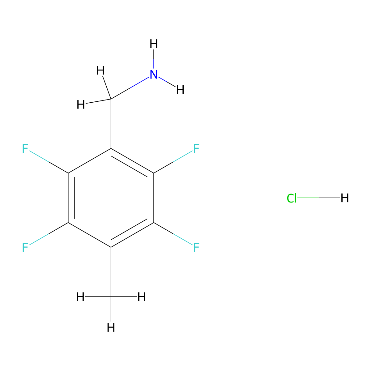 (2,3,5,6-Tetrafluoro-4-methylphenyl)methanamine;hydrochloride molecular structure, CAS 1219020-66-2