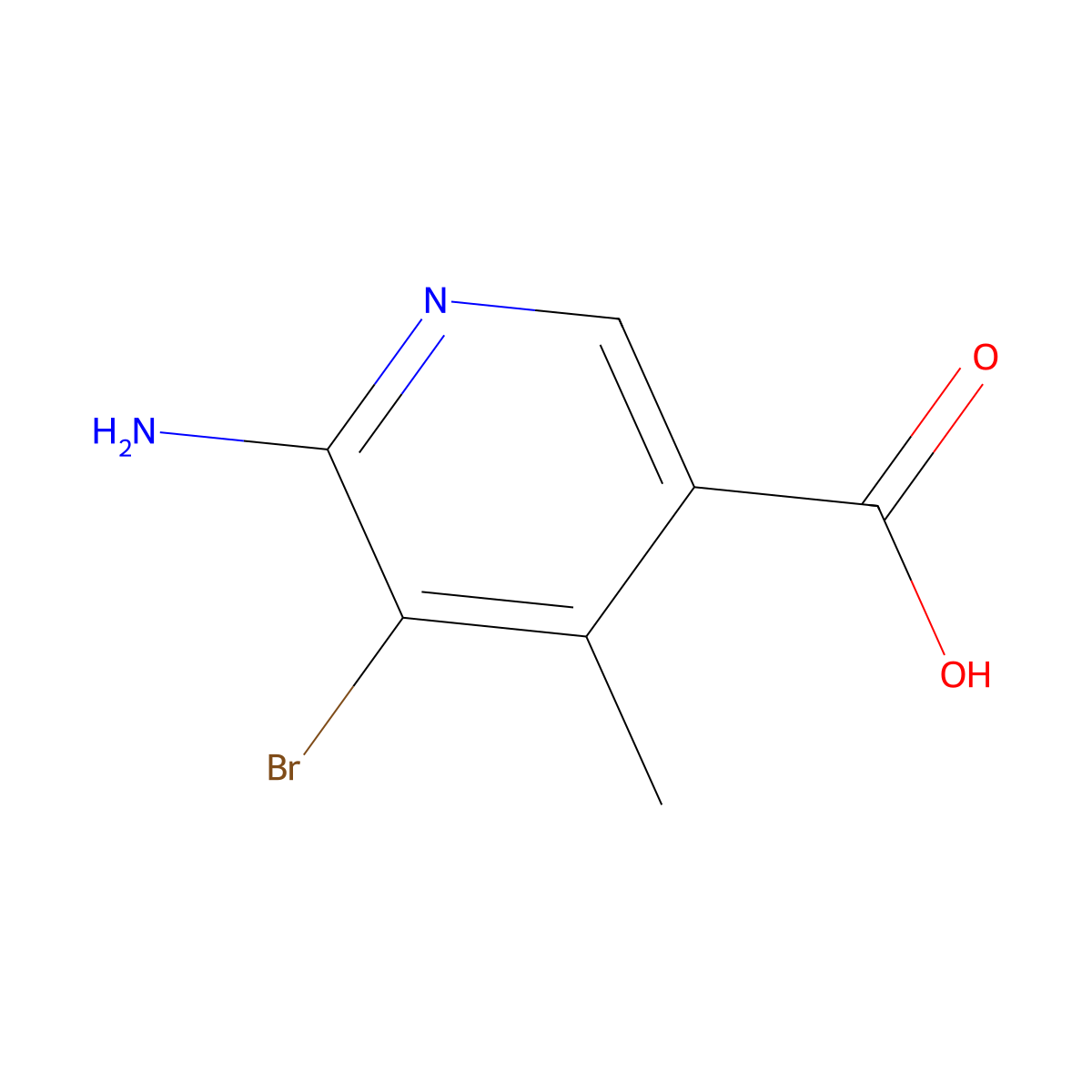 6-Amino-5-bromo-4-methylpyridine-3-carboxylic acid molecular structure, CAS 1219022-13-5