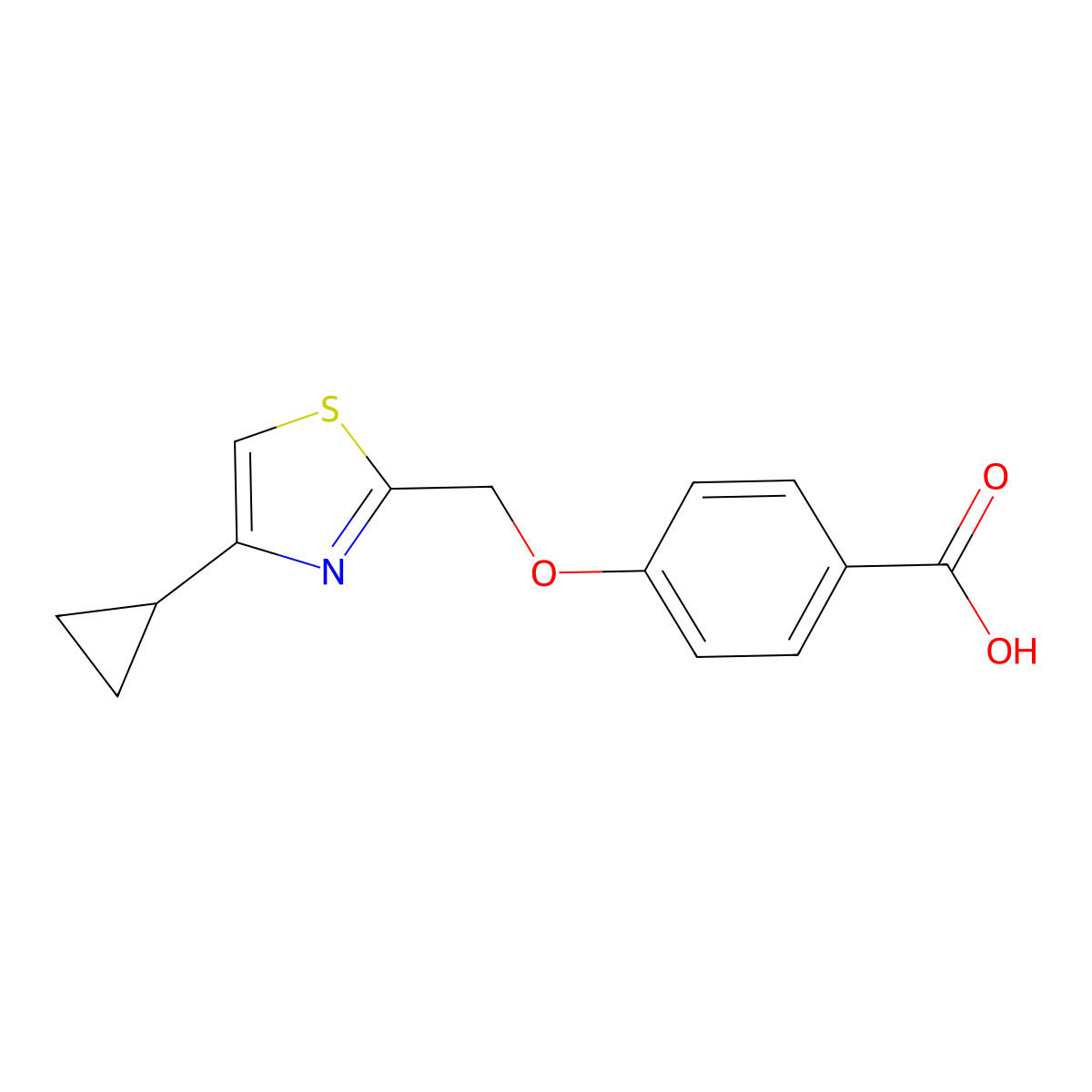 4-[(4-Cyclopropyl-1,3-thiazol-2-yl)methoxy]benzoic acid molecular structure, CAS 1219022-42-0