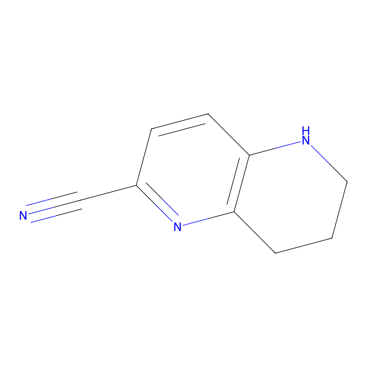 5,6,7,8-Tetrahydro-1,5-naphthyridine-2-carbonitrile molecular structure, CAS 1219022-67-9