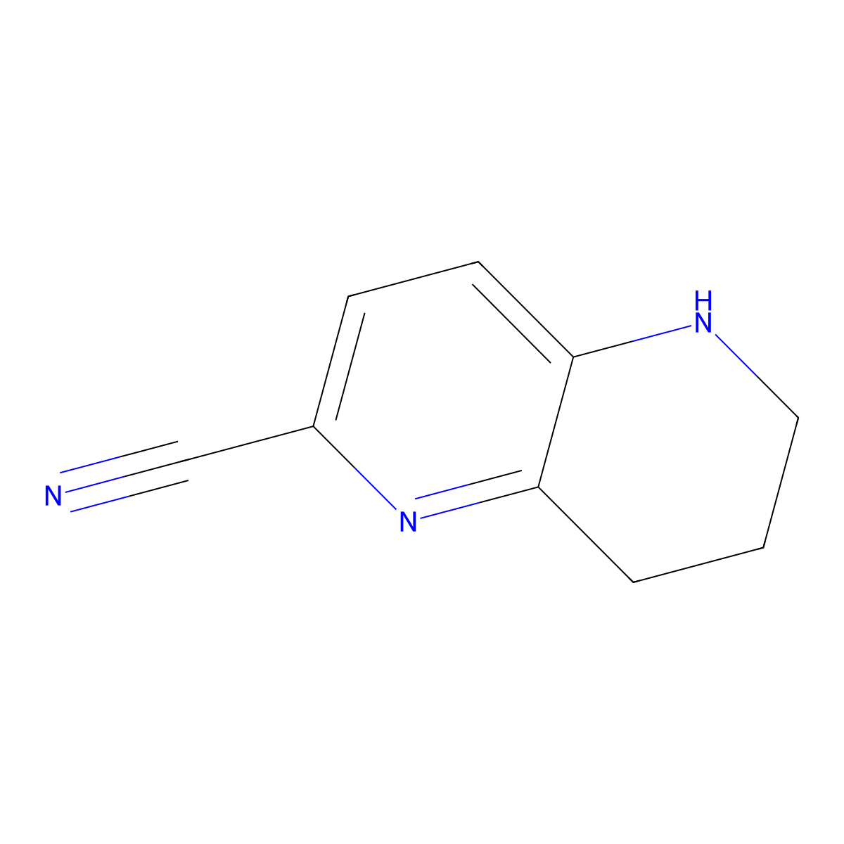 5,6,7,8-Tetrahydro-1,5-naphthyridine-2-carbonitrile molecular structure, CAS 1219022-67-9