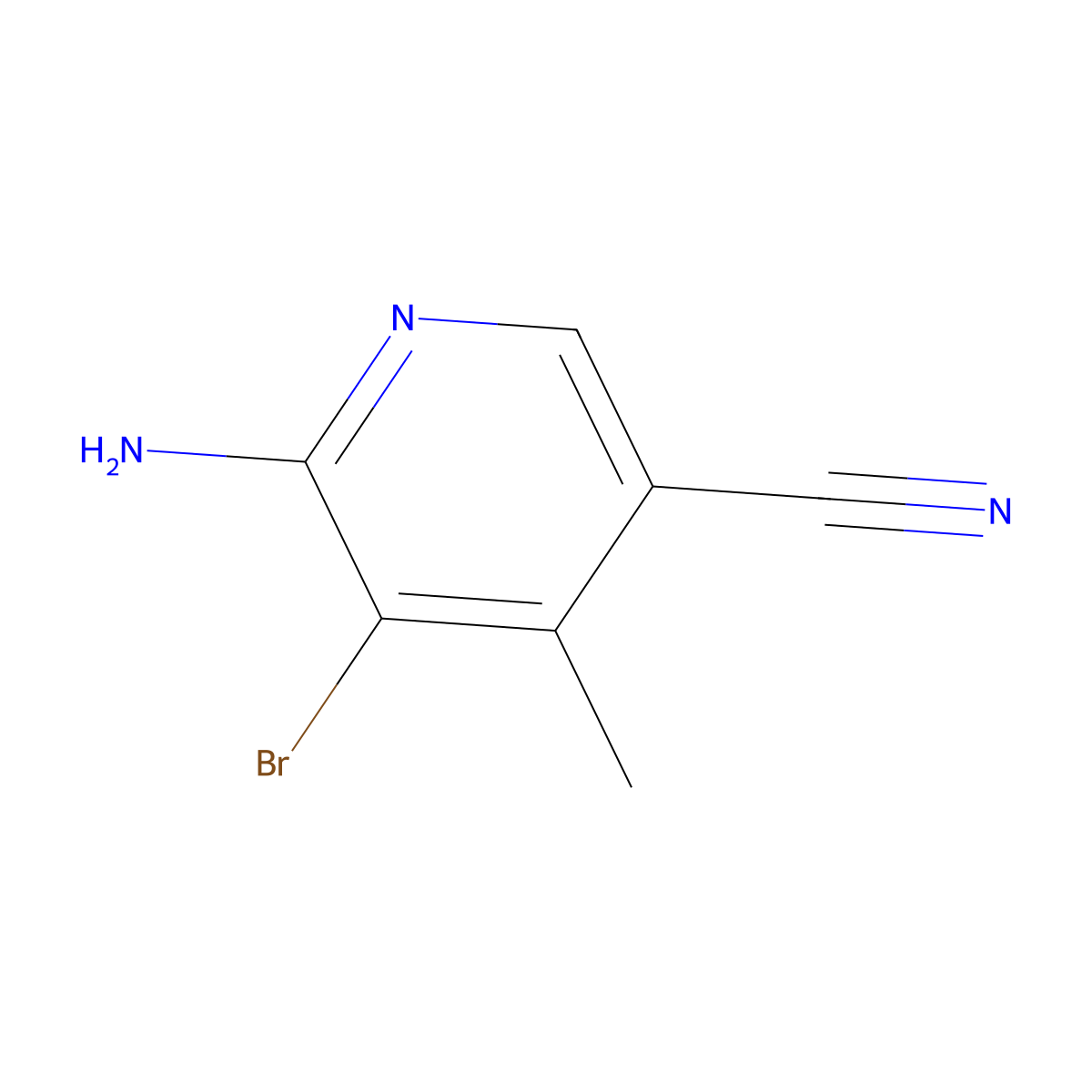 6-Amino-5-bromo-4-methylpyridine-3-carbonitrile molecular structure, CAS 1219022-88-4