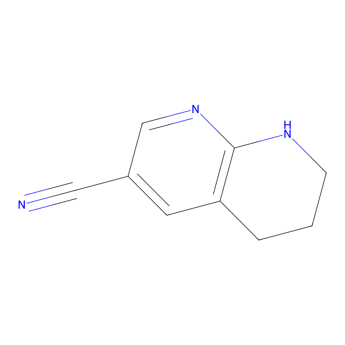 5,6,7,8-Tetrahydro-1,8-naphthyridine-3-carbonitrile molecular structure, CAS 1219022-89-5