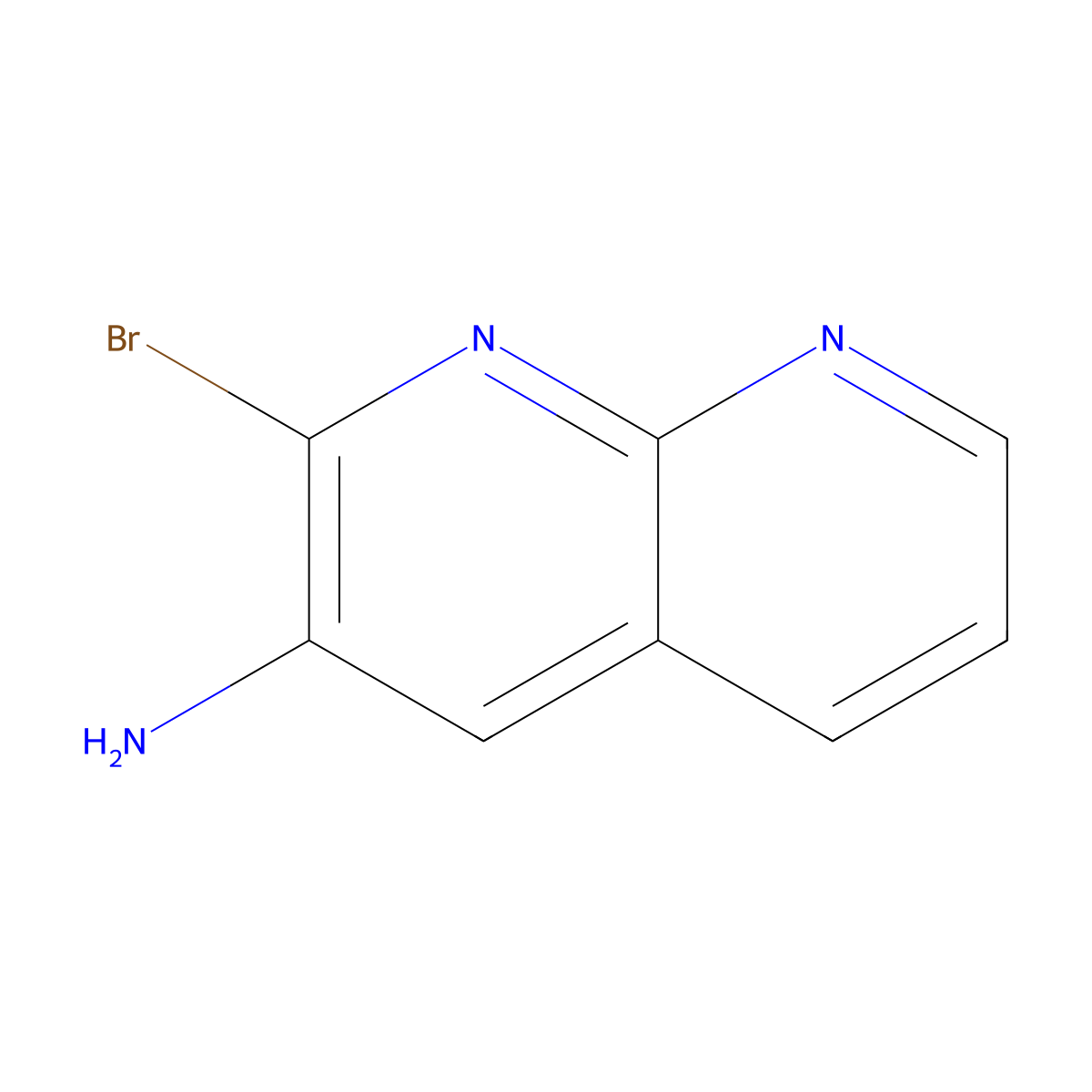 2-Bromo-1,8-naphthyridin-3-amine molecular structure, CAS 1219026-93-3