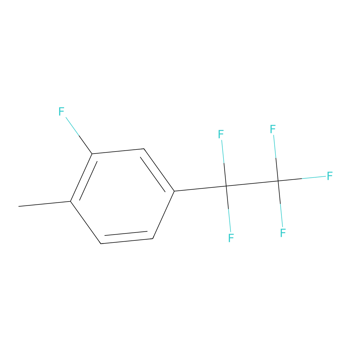 2-Fluoro-1-methyl-4-(1,1,2,2,2-pentafluorethyl)-benzene molecular structure, CAS 121903-59-1