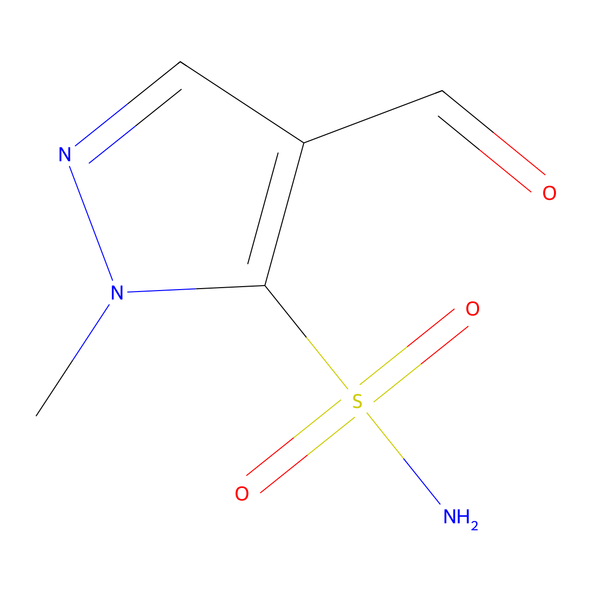 4-Formyl-1-methyl-1H-pyrazole-5-sulfonamide molecular structure, CAS 121905-03-1
