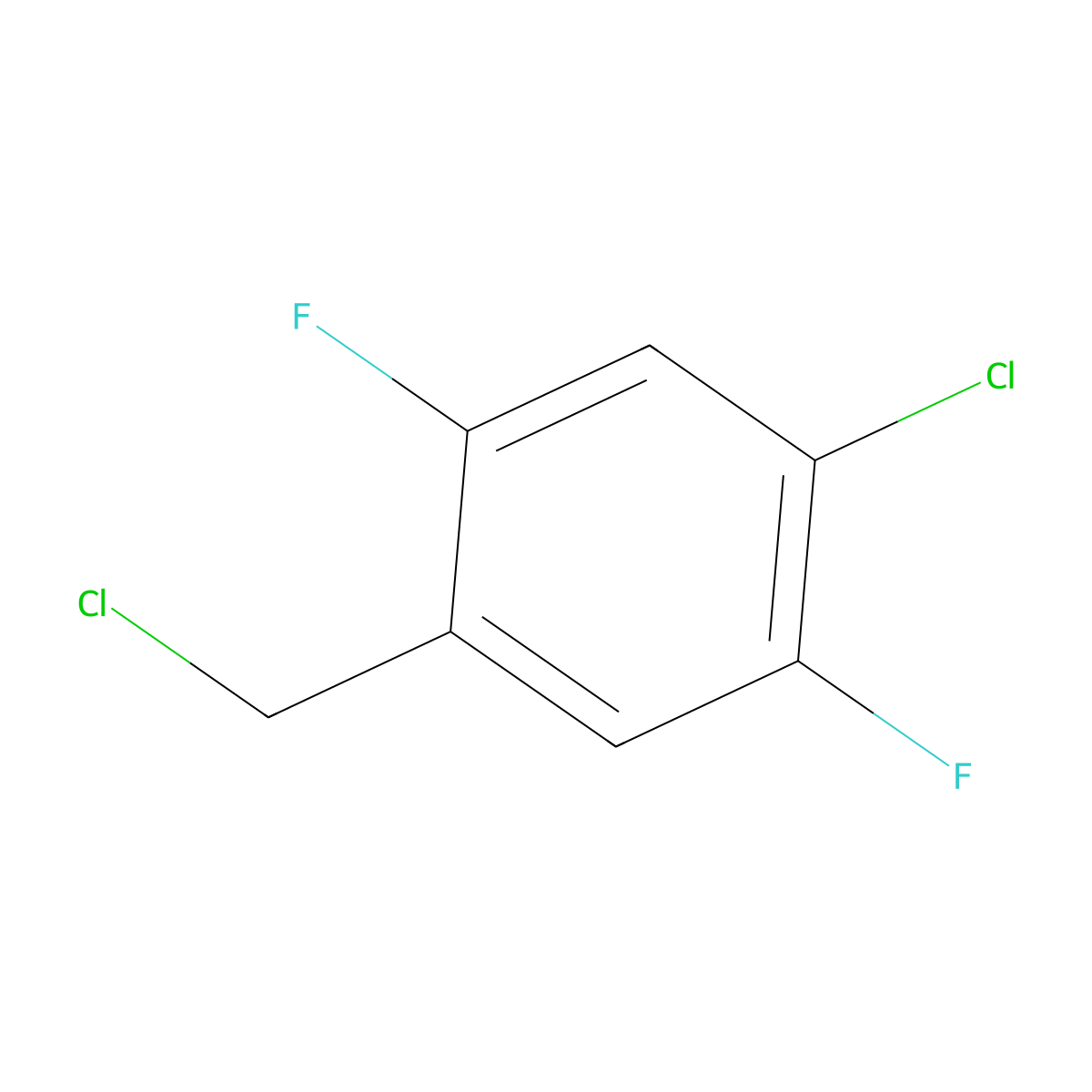 1-Chloro-4-(chloromethyl)-2,5-difluorobenzene molecular structure, CAS 1219088-39-7