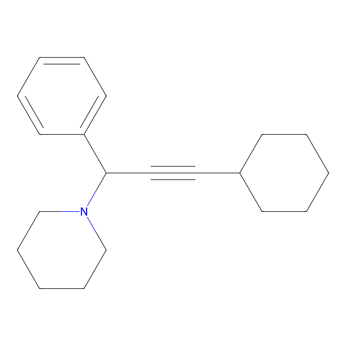 1-(3-Cyclohexyl-1-phenylprop-2-yn-1-yl)piperidine molecular structure, CAS 1219090-26-2