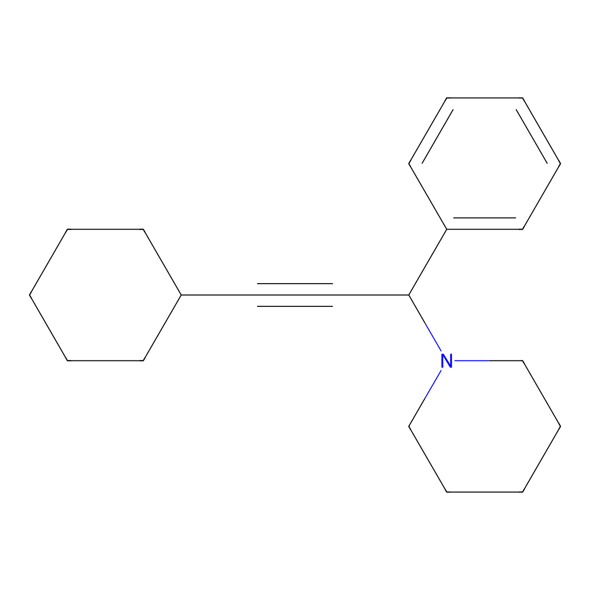 1-(3-Cyclohexyl-1-phenylprop-2-yn-1-yl)piperidine molecular structure, CAS 1219090-26-2