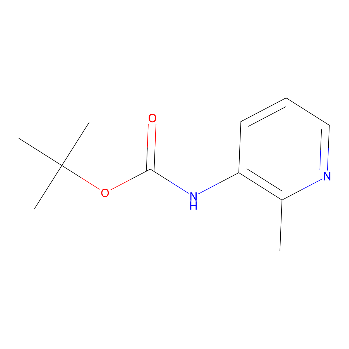 tert-butyl N-(2-methylpyridin-3-yl)carbamate molecular structure, CAS 1219095-87-0