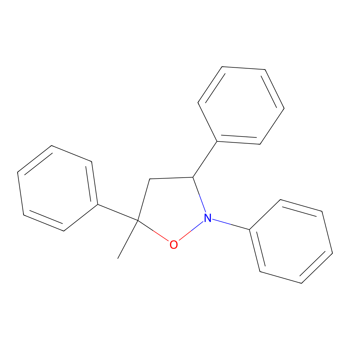 Isoxazolidine, 5-methyl-2,3,5-triphenyl- molecular structure, CAS 121910-21-2