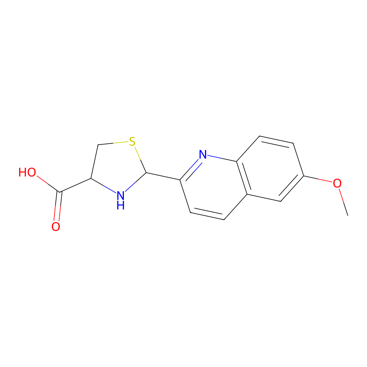 2-(6-methoxyquinolin-2-yl)-1,3-thiazolidine-4-carboxylic Acid molecular structure, CAS 1219107-37-5