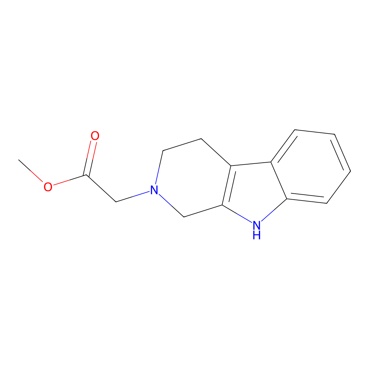 (1,3,4,9-Tetrahydro-b-carbolin-2-yl)-acetic acid methyl ester molecular structure, CAS 121911-03-3