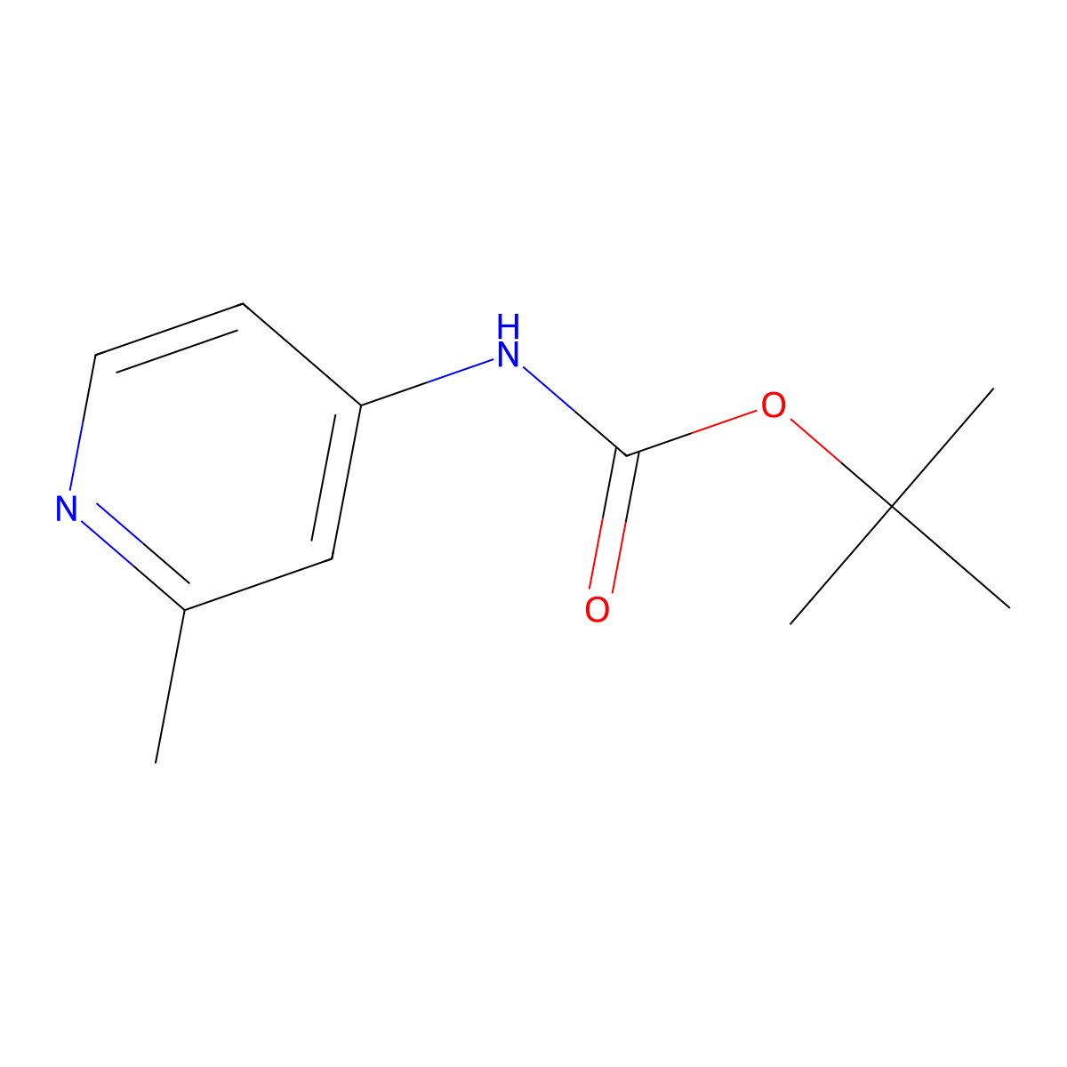 tert-butyl N-(2-methylpyridin-4-yl)carbamate molecular structure, CAS 1219112-94-3