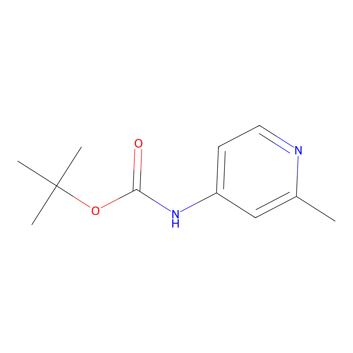 tert-butyl N-(2-methylpyridin-4-yl)carbamate molecular structure, CAS 1219112-94-3