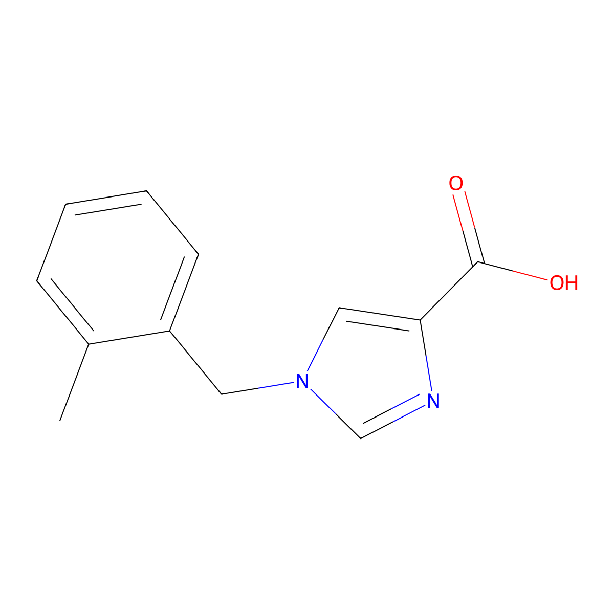 1-(2-methylbenzyl)-1H-imidazole-4-carboxylic acid molecular structure, CAS 1219112-98-7