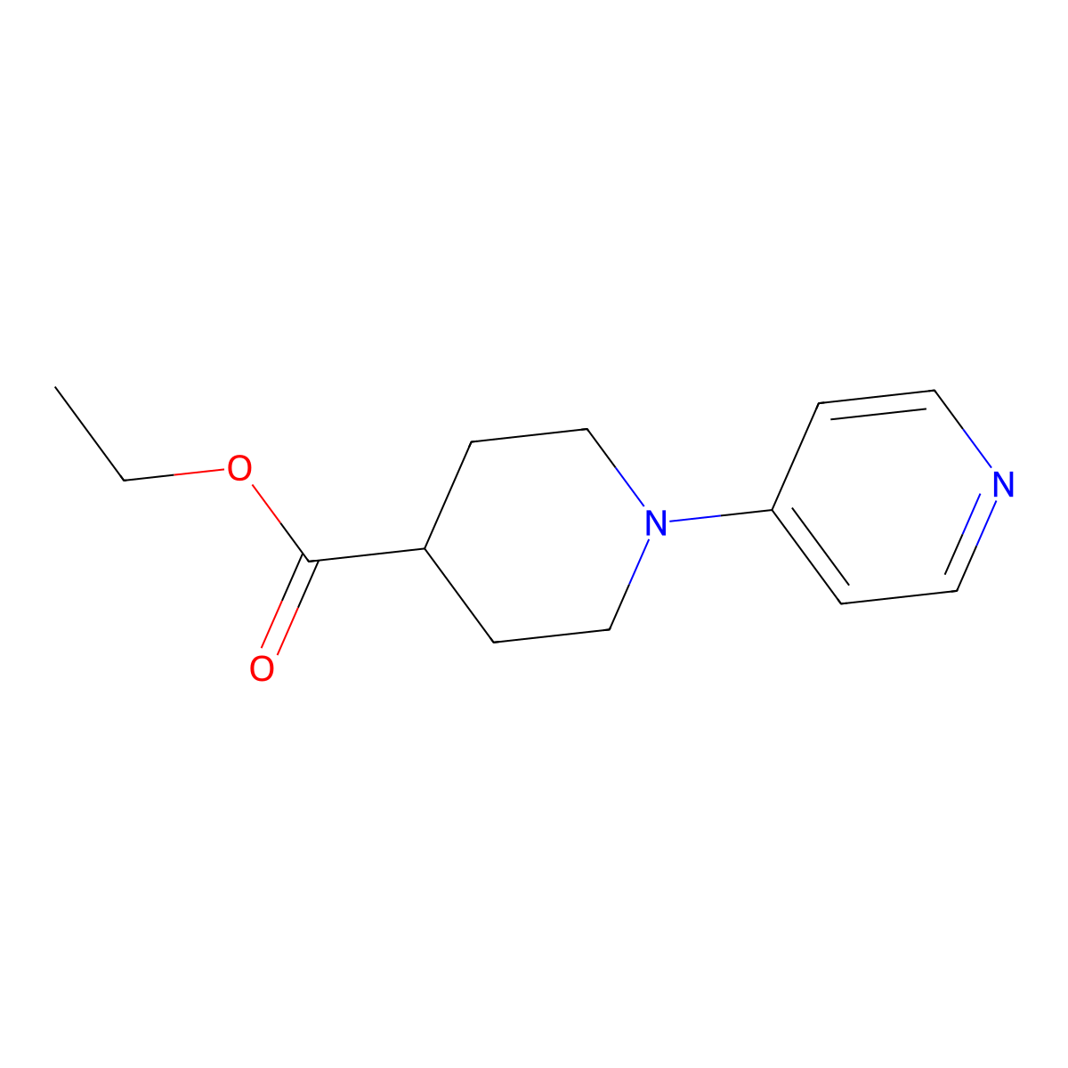 Ethyl 1-(pyridin-4-yl)piperidine-4-carboxylate molecular structure, CAS 121912-29-6