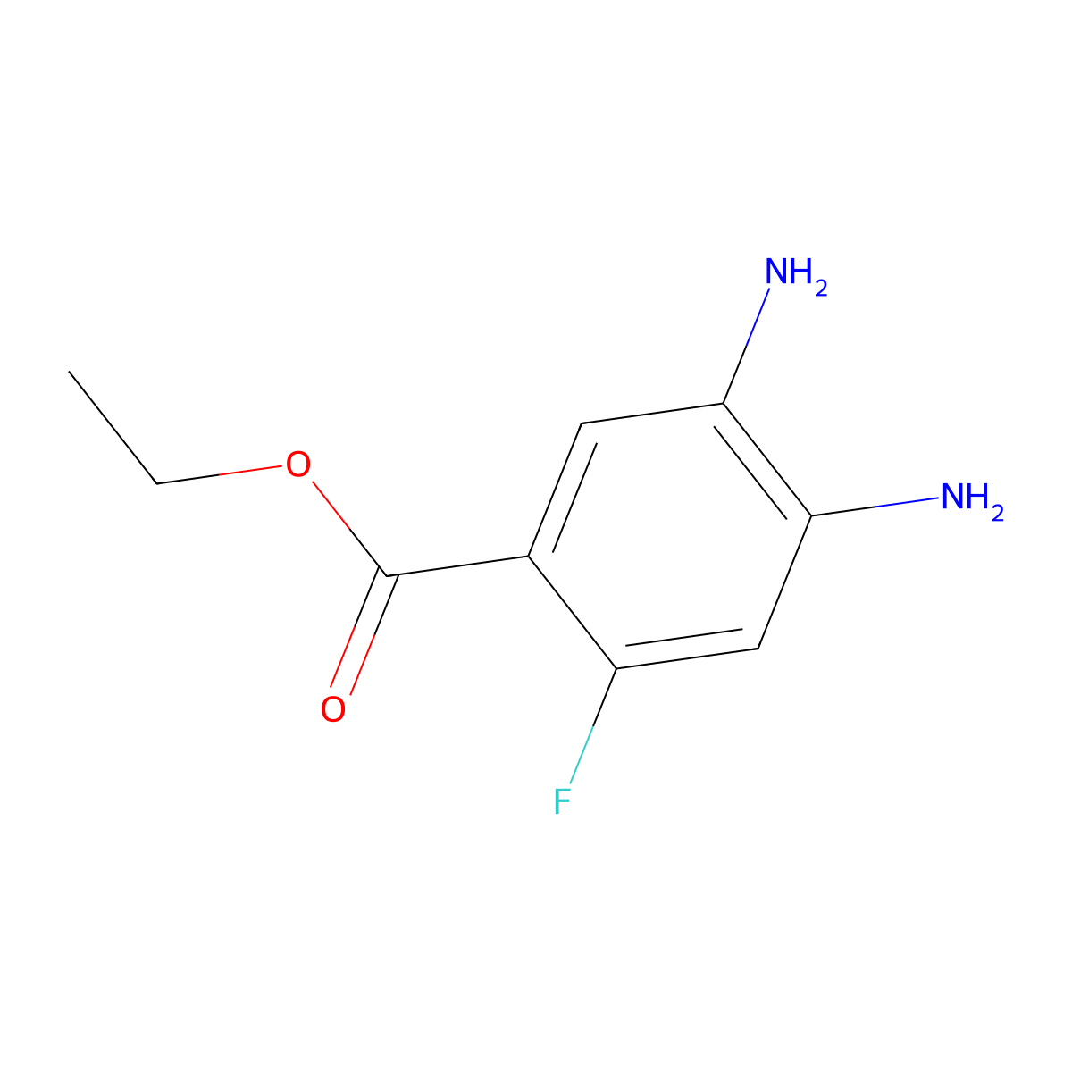 Ethyl 4,5-diamino-2-fluorobenzoate molecular structure, CAS 1219120-58-7