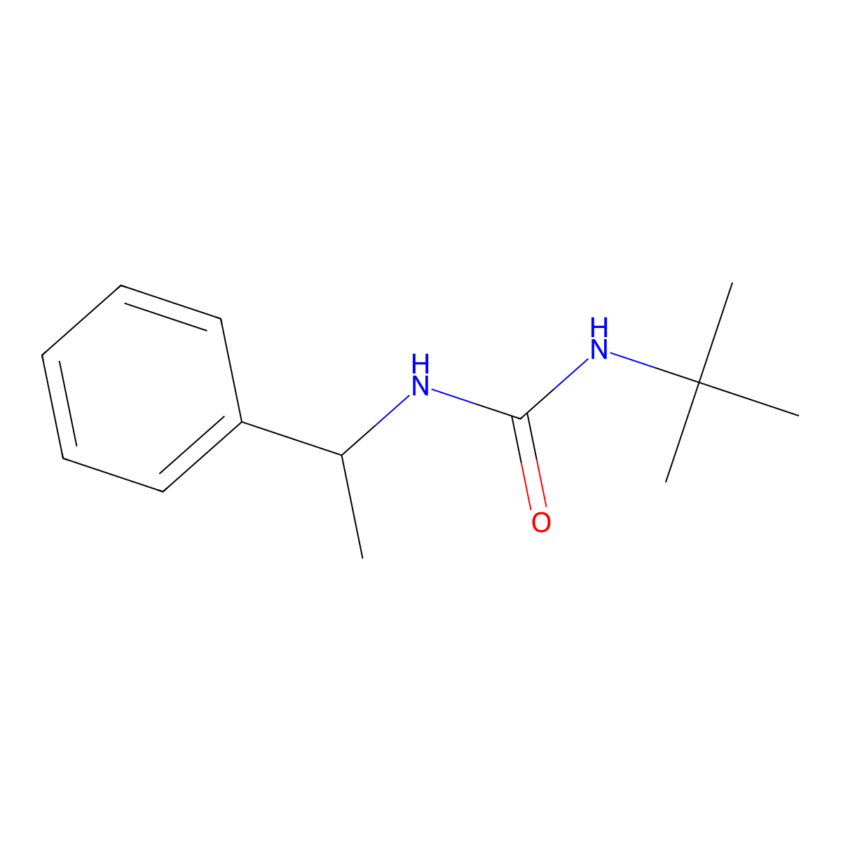 1-Tert-butyl-3-(alpha-methylbenzyl)urea molecular structure, CAS 121913-98-2
