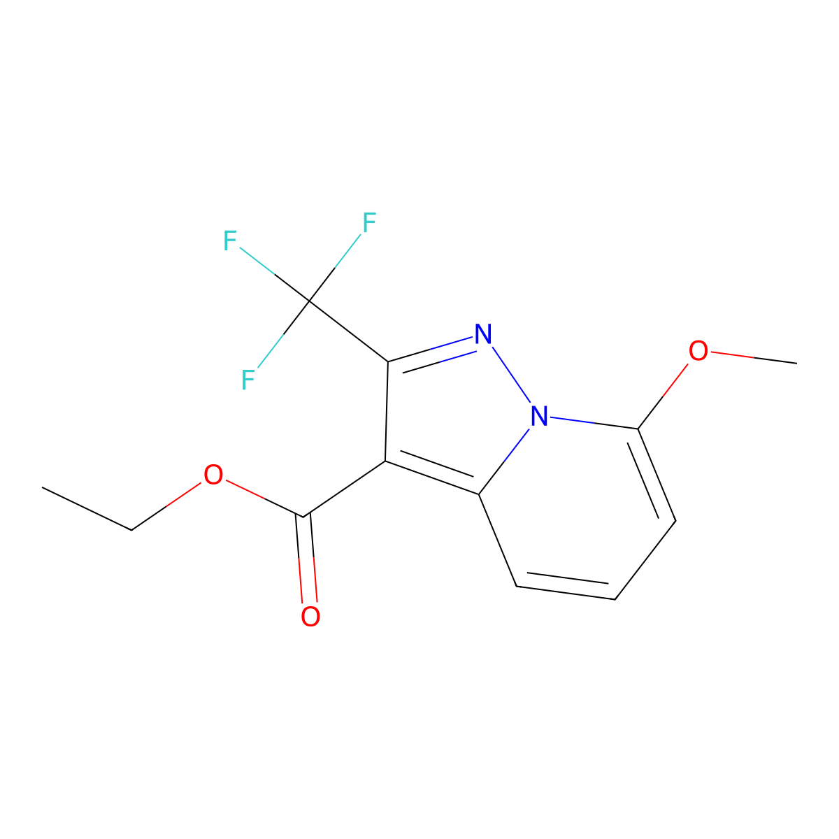 Ethyl 7-methoxy-2-(trifluoromethyl)pyrazolo[1,5-A]pyridine-3-carboxylate molecular structure, CAS 1219130-35-4