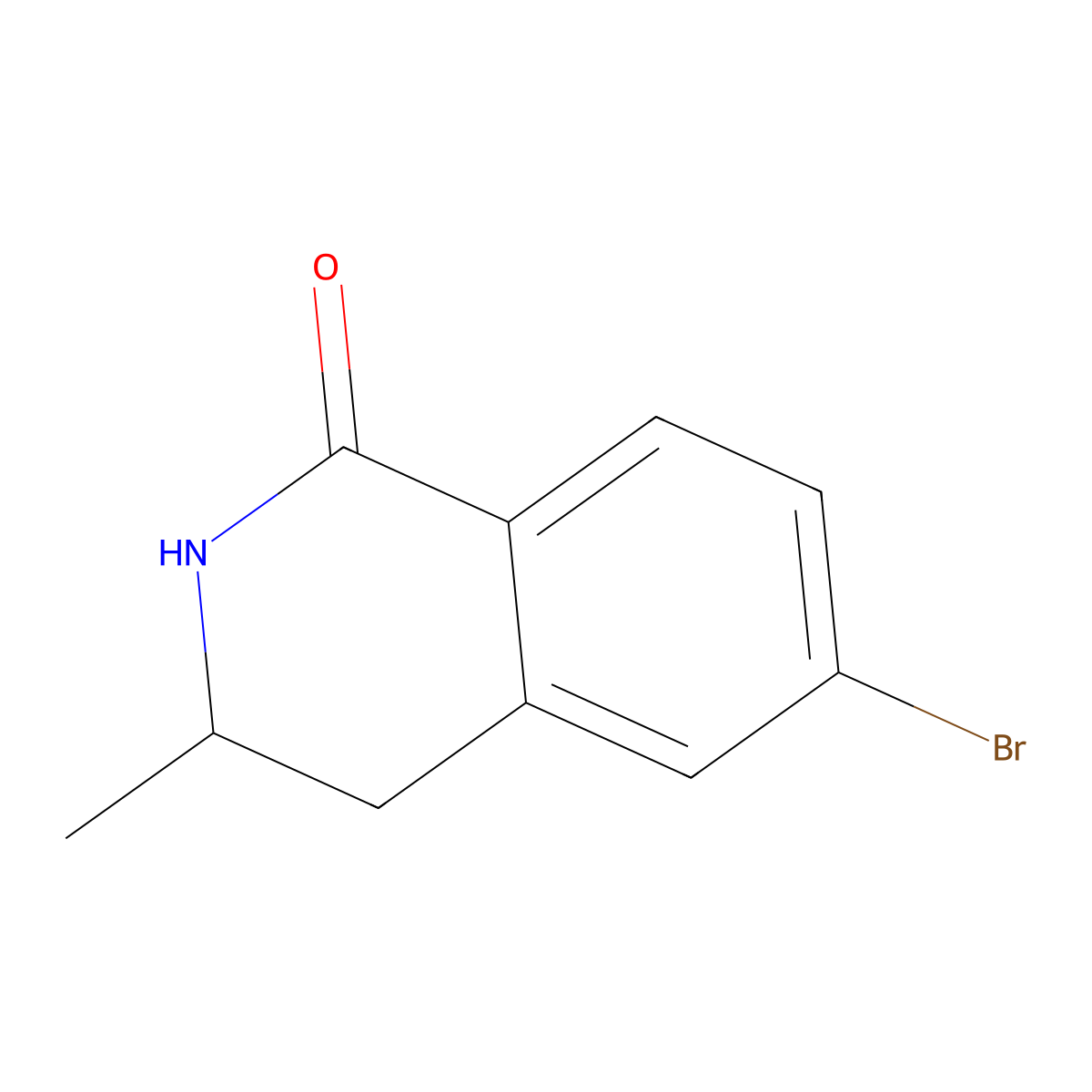 6-Bromo-3-methyl-3,4-dihydroisoquinolin-1(2H)-one molecular structure, CAS 1219130-51-4