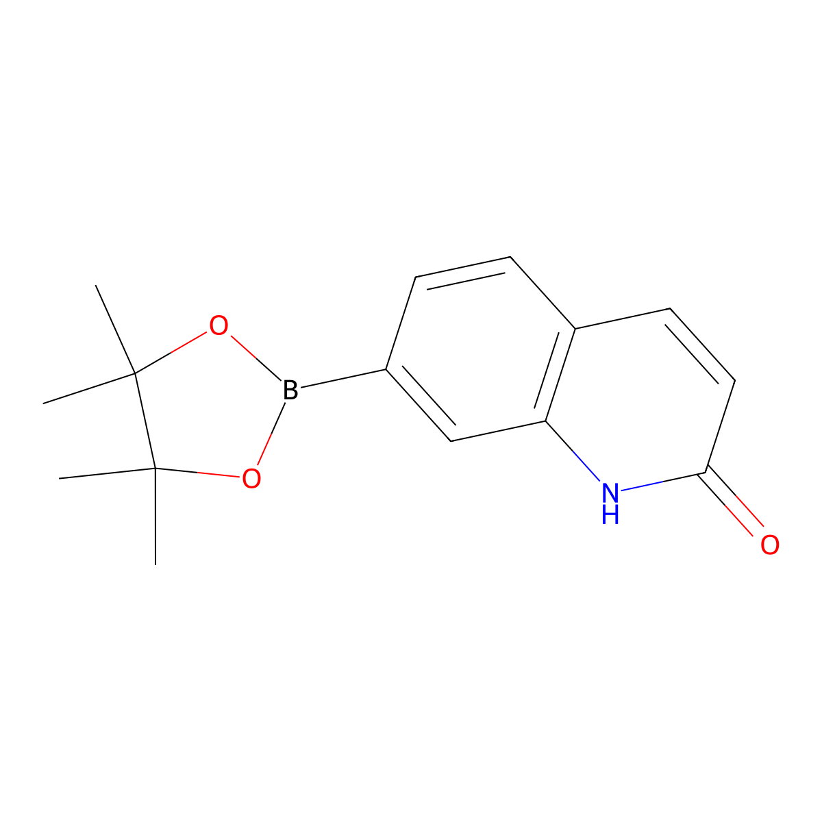 7-(Tetramethyl-1,3,2-dioxaborolan-2-yl)-1,2-dihydroquinolin-2-one molecular structure, CAS 1219130-54-7