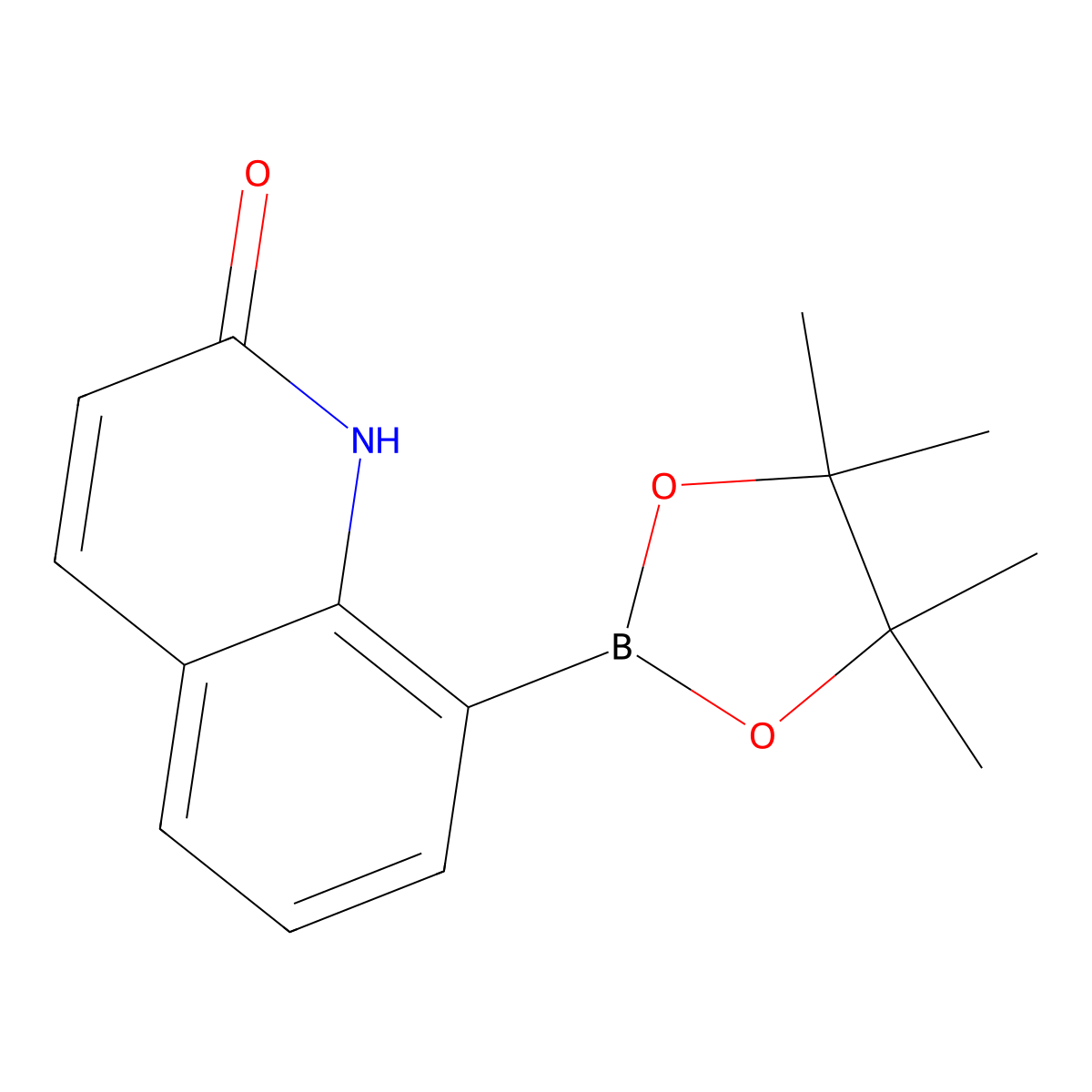 8-(4,4,5,5-Tetramethyl-1,3,2-dioxaborolan-2-yl)-1,2-dihydroquinolin-2-one molecular structure, CAS 1219130-55-8
