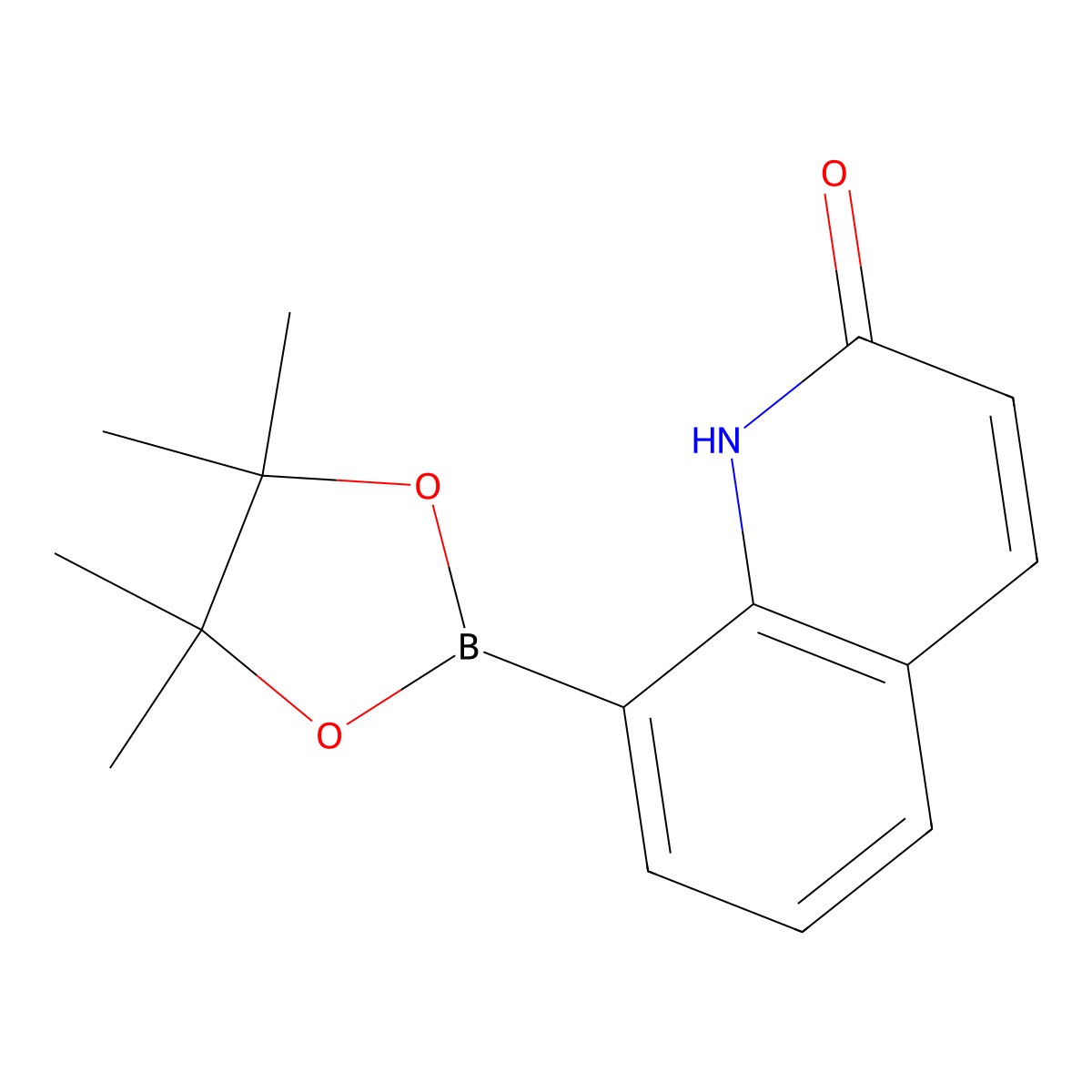 8-(4,4,5,5-Tetramethyl-1,3,2-dioxaborolan-2-yl)-1,2-dihydroquinolin-2-one molecular structure, CAS 1219130-55-8