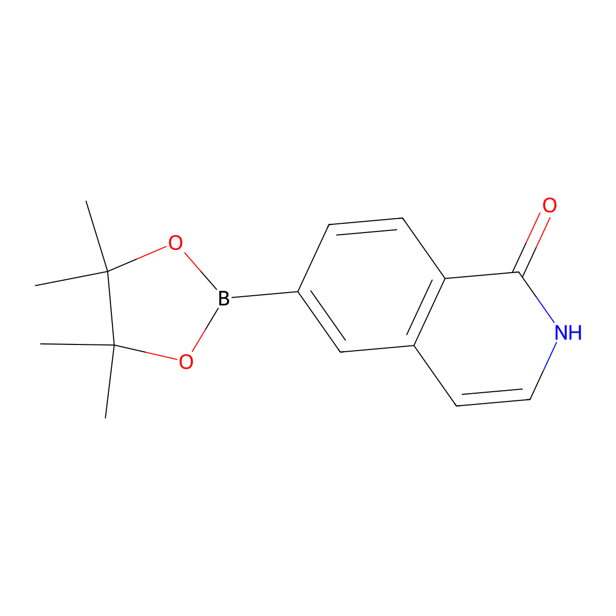 6-(4,4,5,5-Tetramethyl-1,3,2-dioxaborolan-2-yl)-1,2-dihydroisoquinolin-1-one molecular structure, CAS 1219130-56-9