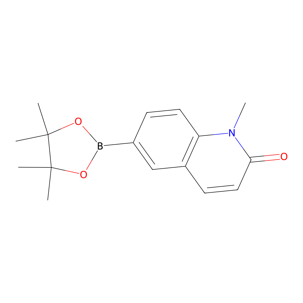 1-Methyl-6-(4,4,5,5-tetramethyl-1,3,2-dioxaborolan-2-yl)-1,2-dihydroquinolin-2-one molecular structure, CAS 1219131-68-6